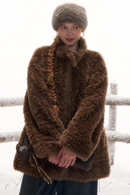 Reversible Suede Stand Collar Jacket