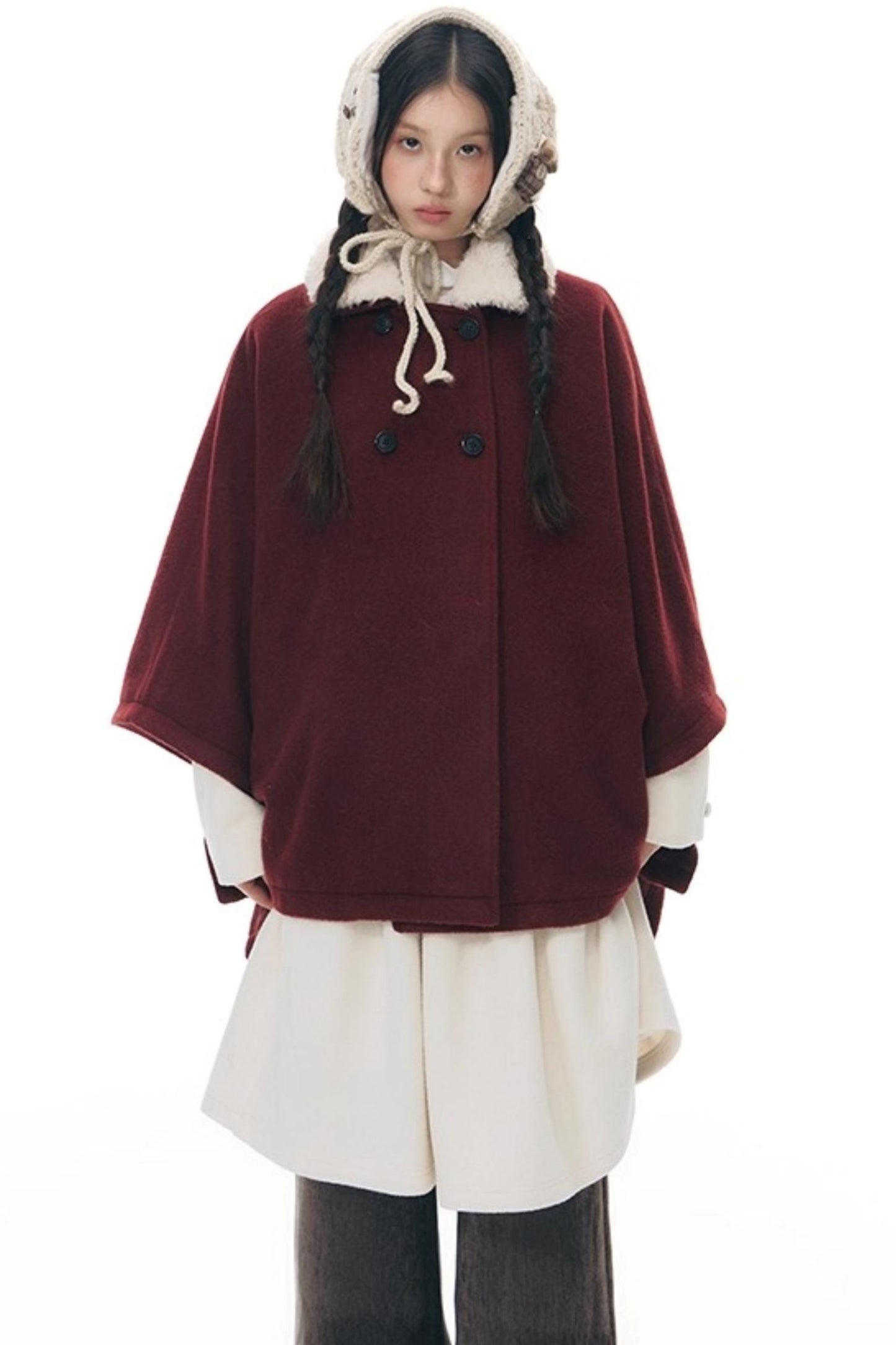 Plaid Cape Winter Coat