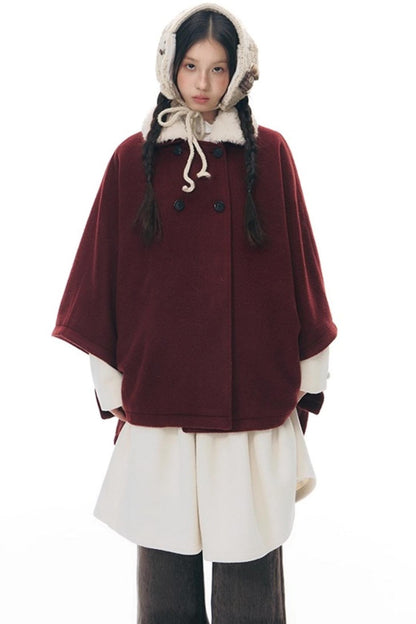 Plaid Cape Winter Coat