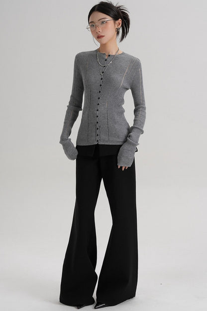 Slimming Long Sleeve Knit Top