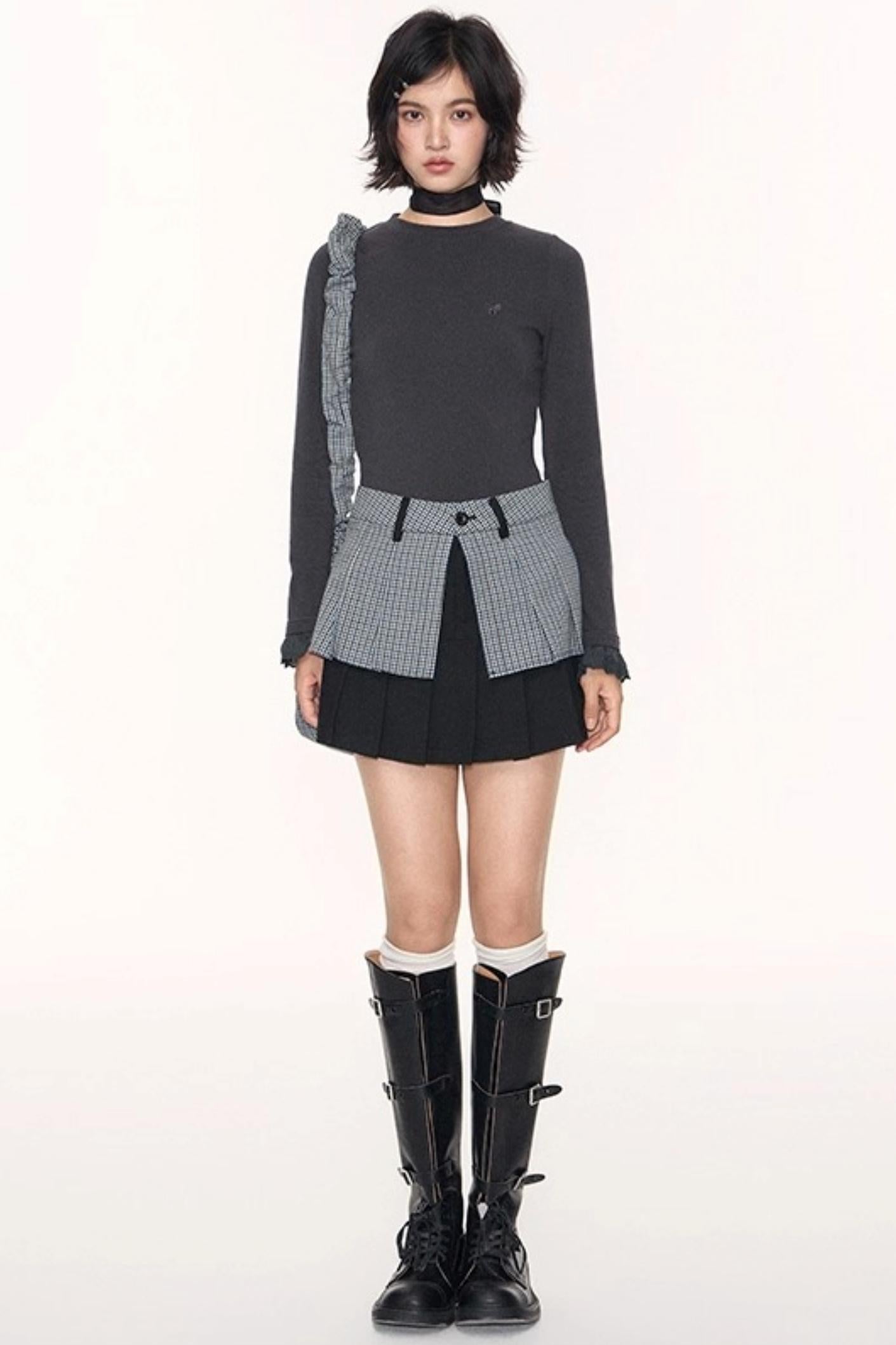 Lace Embroidery Slim Top