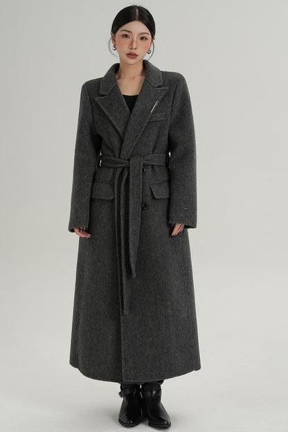 Wool Elegance Long Trench Coat
