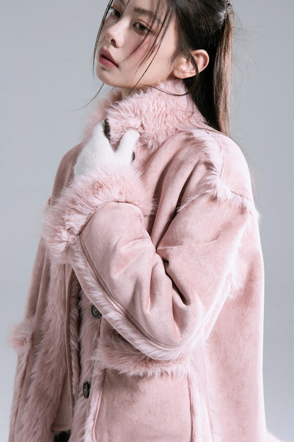 Frost Gray Reversible Fur Jacket