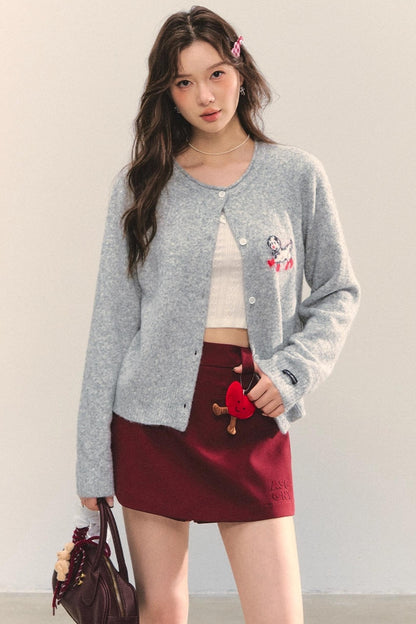 Soft Glutinous Dalmatian Jacquard Cardigan