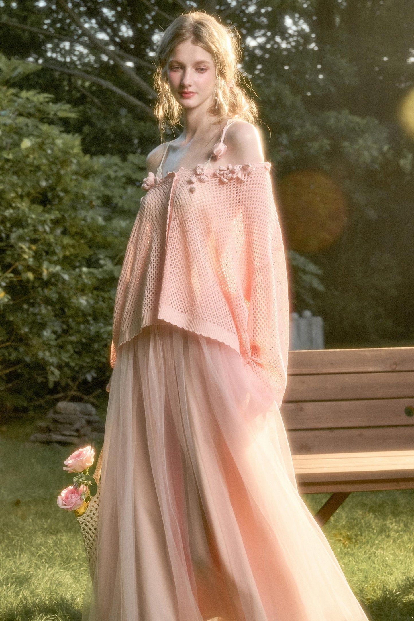 Galaxy Ice Silk Hollow Cardigan