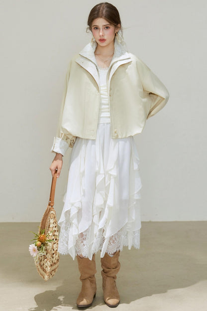 Lace Autumn Trench Coat