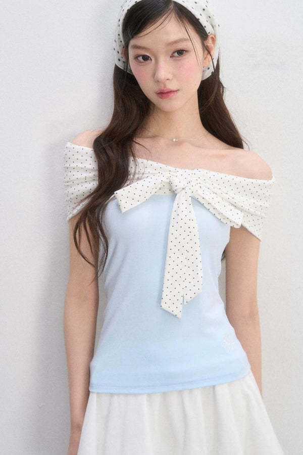 Polka Dot Bow Blouse