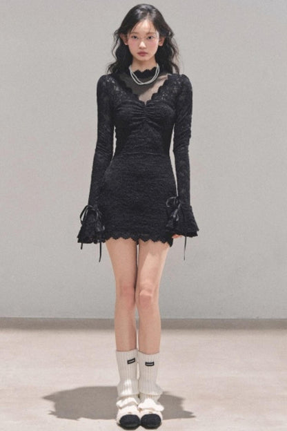 French Lace Mesh Dress