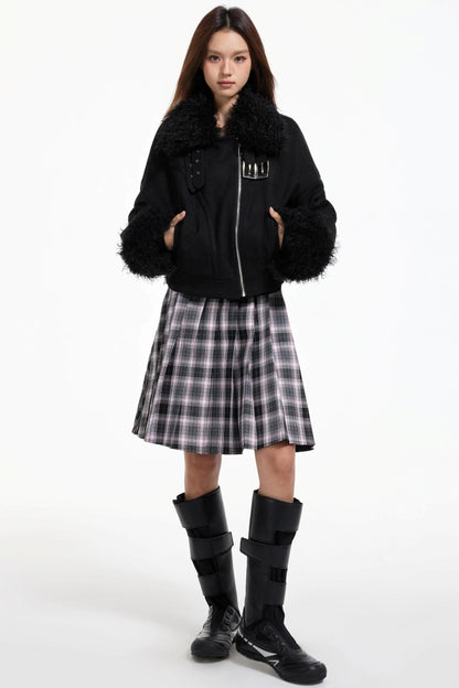 Pleated Mid-Length Skirt