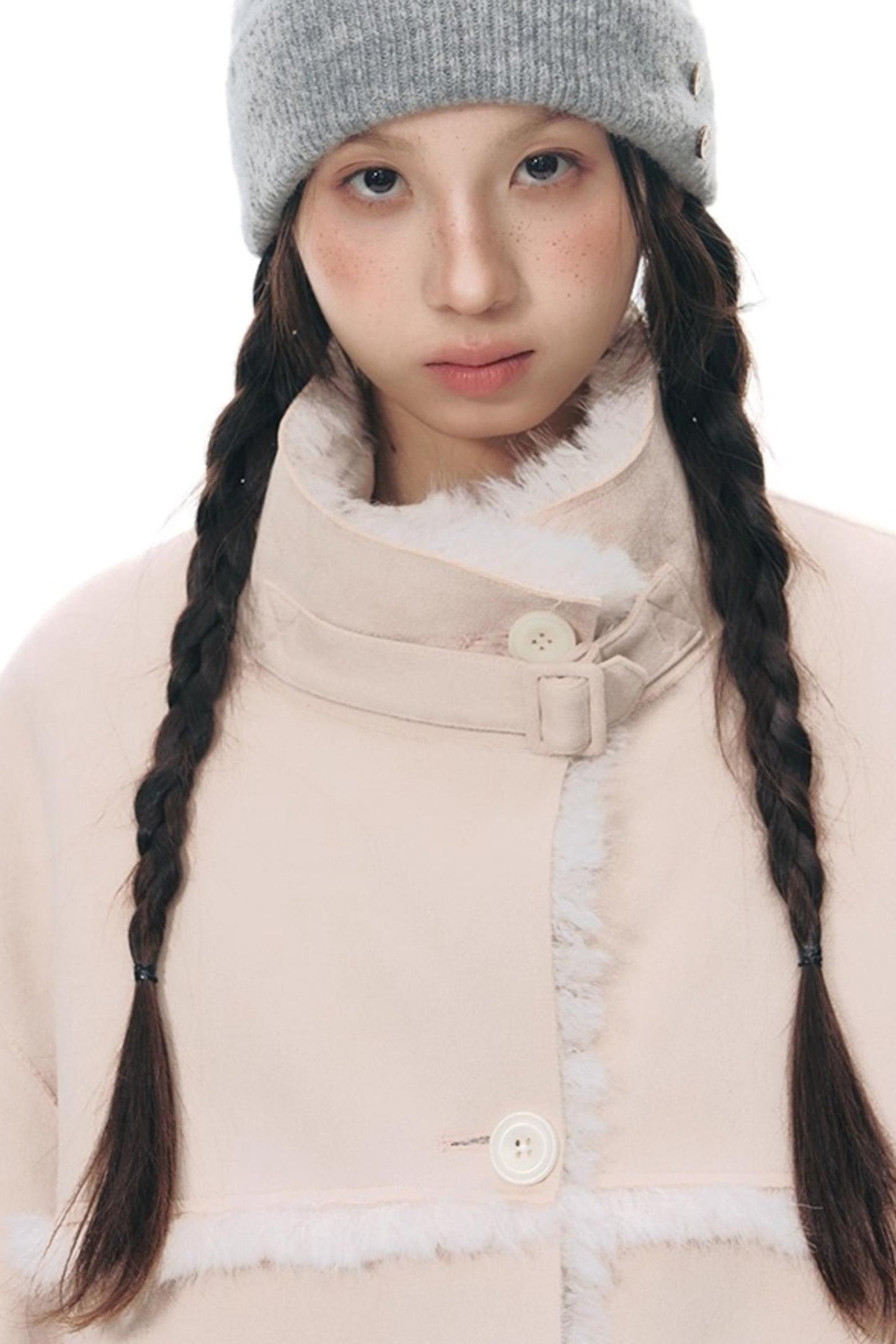 Reversible Polka Dot Fur Coat