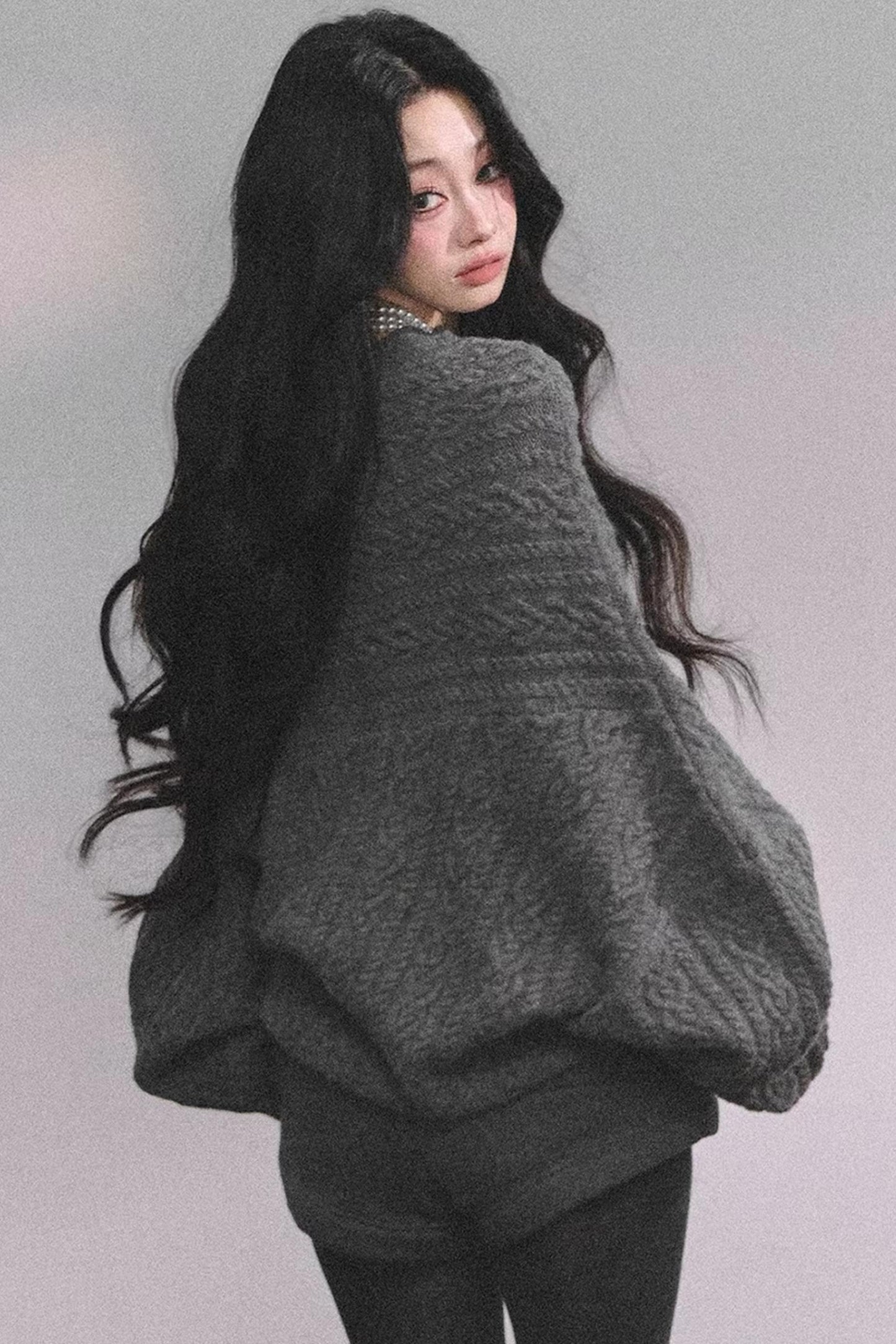 American Off-Shoulder Cable Sweater