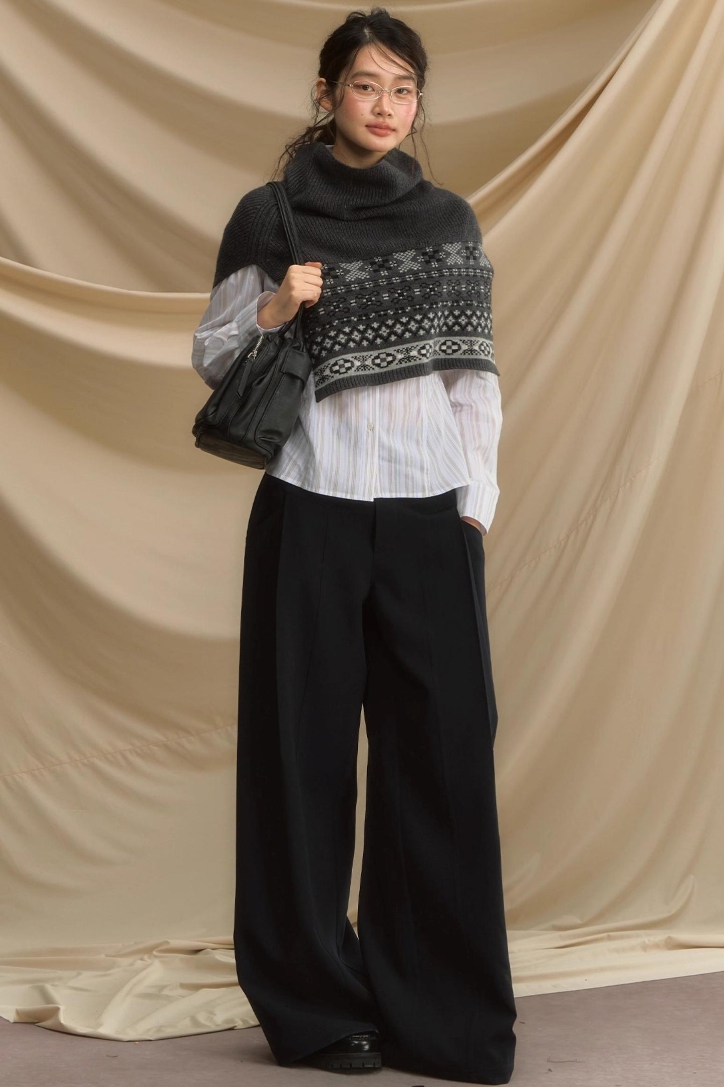 Rime Snow Jacquard Shawl Coat