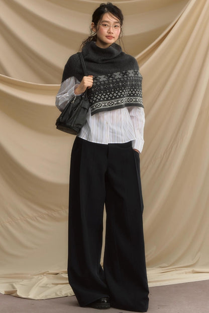 Rime Snow Jacquard Shawl Coat