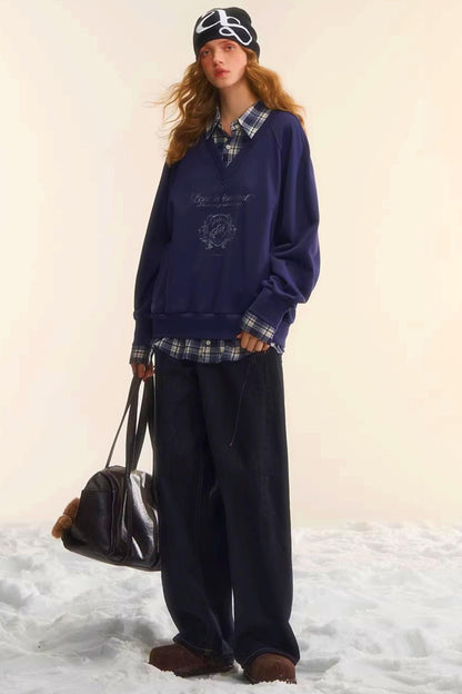 Brushed Distressed Retro Jeans