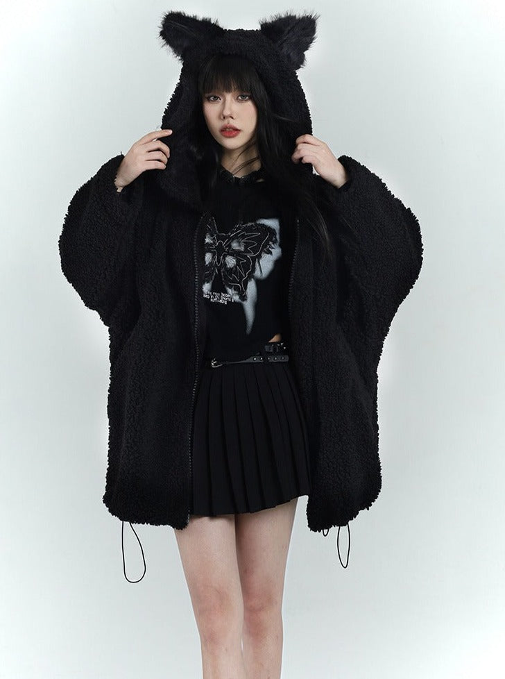 Black Cute Plush Jacket