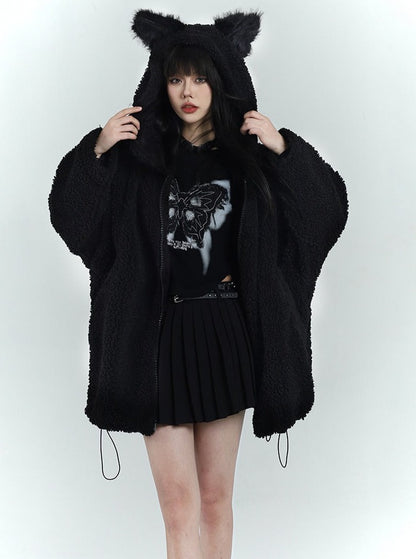 Black Cute Plush Jacket