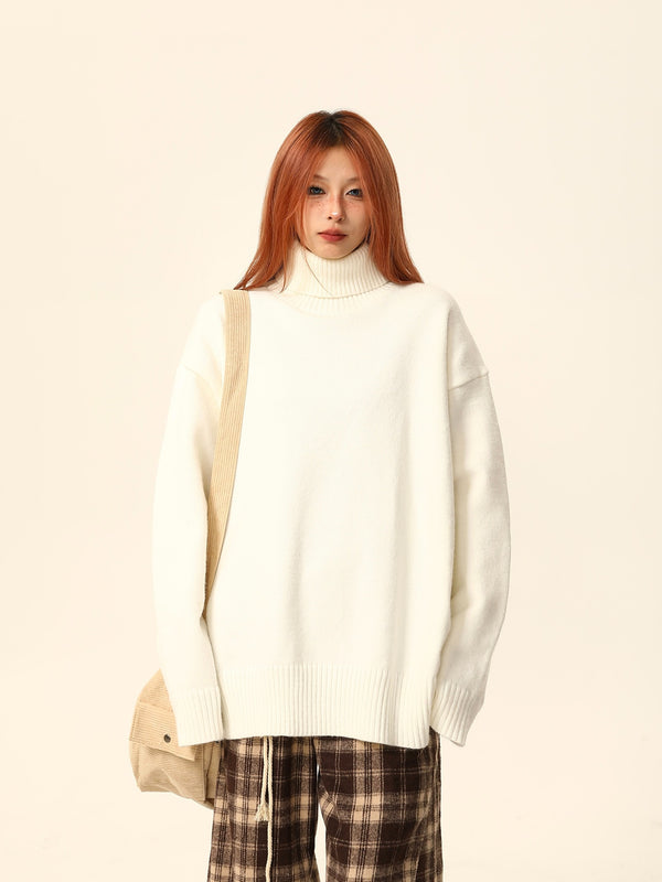 Turtleneck thickened knit sweater