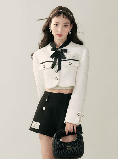 Chinese Stand Collar Short Jacket Set