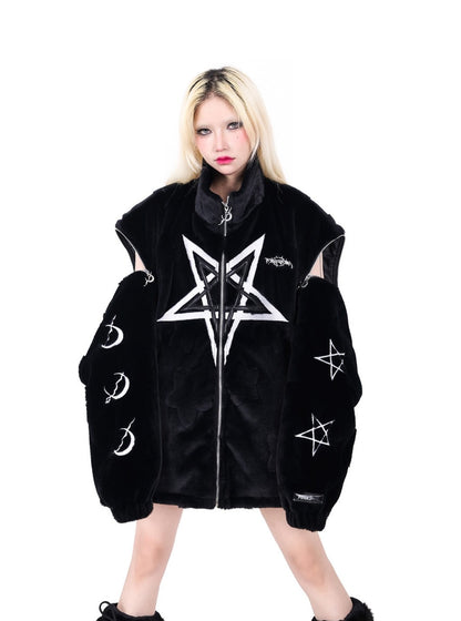 Bestickte Lederjacke