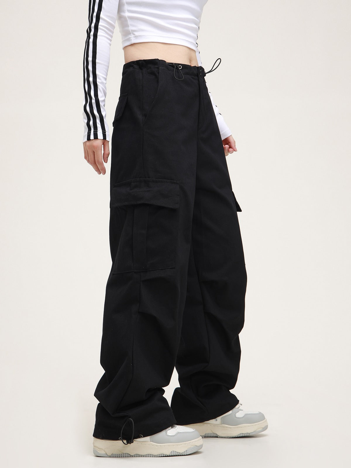 American straight drawstring cargo pants