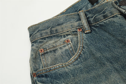 American retro wash jeans pants