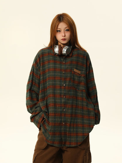 Brown Maillard atmosphere plaid tops