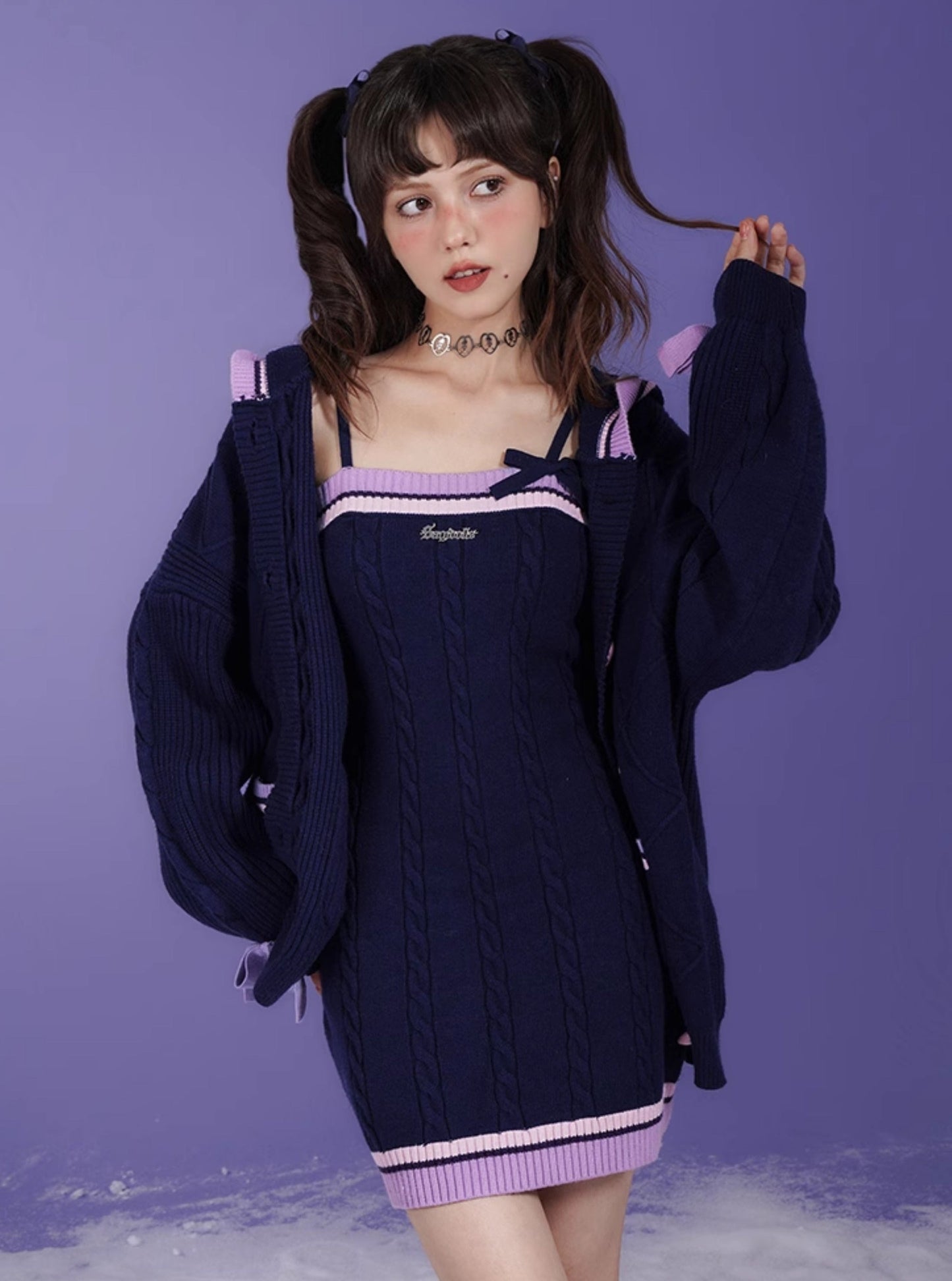Romantic Pure Desire Sweater Dress Set