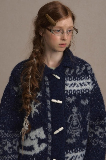 Retro Collegiate Knitted Cardigan