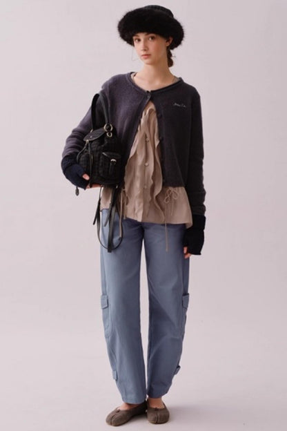 Retro Cotton Wide-Leg Pants