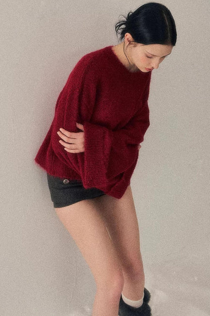 Winter Mohair Red Sweater