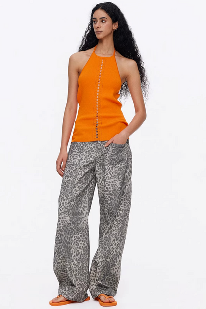 Lyocell Lace-Up Ribbed Vest