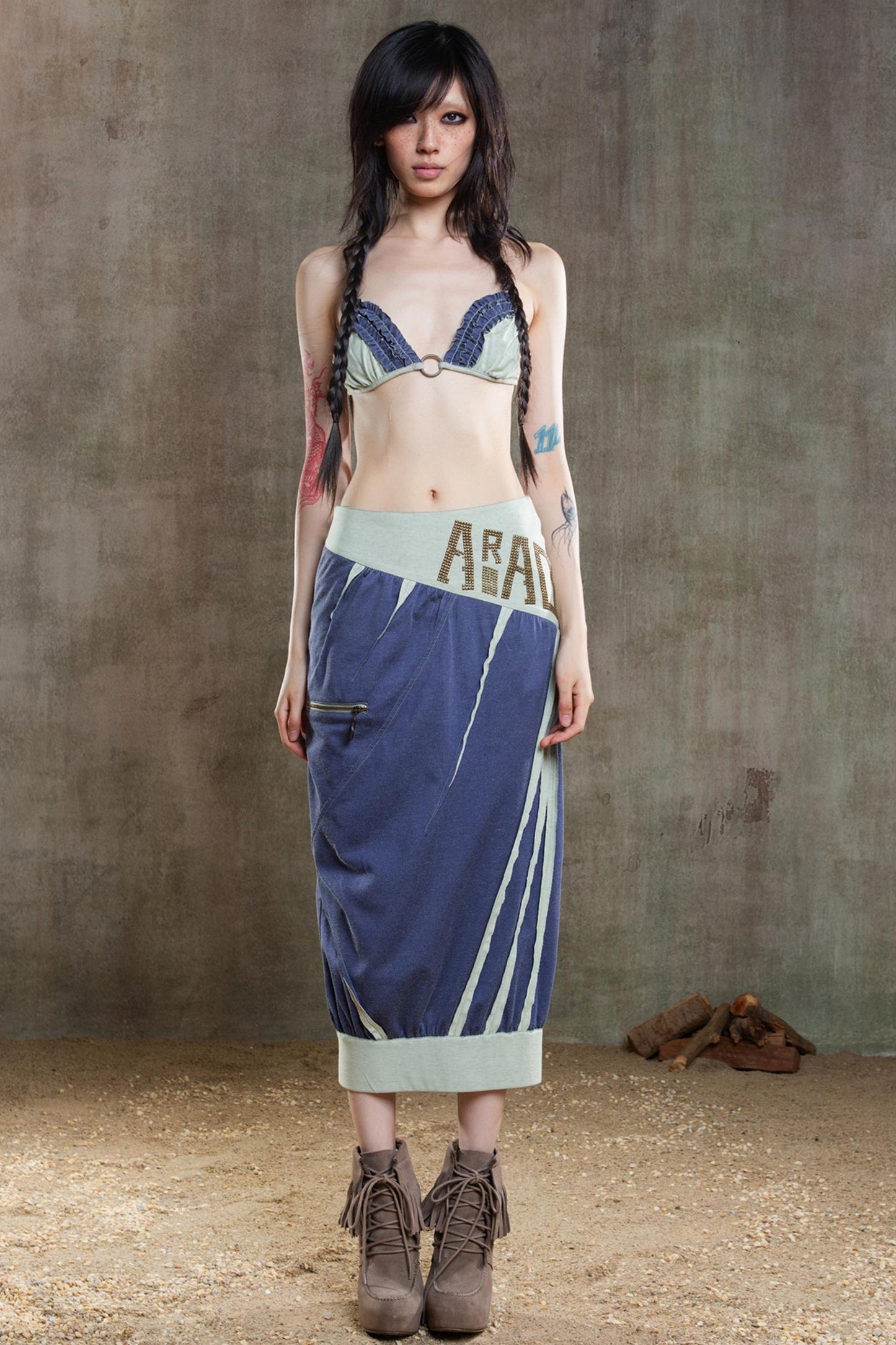 Colorful Punk Ruffle Bikini