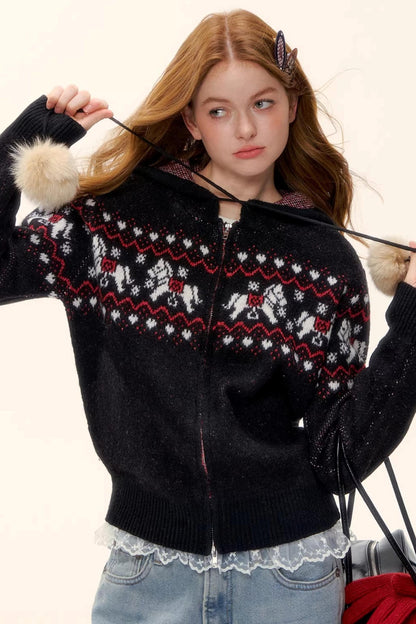 Wool Blend Fair Isle Jacket Set-Up