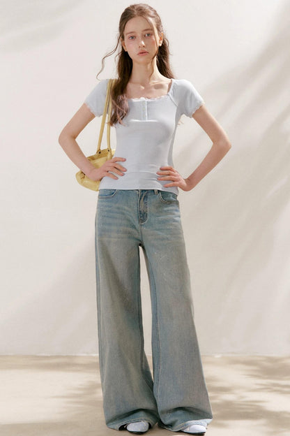 French Lace Slim Fit Top