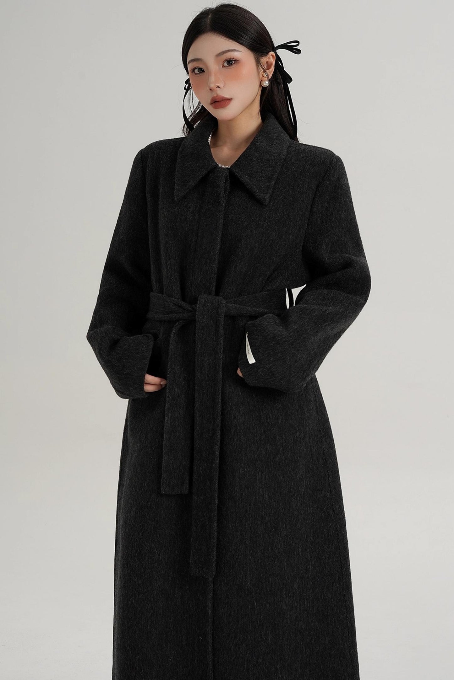 Elegant Extra-Long Wool Coat