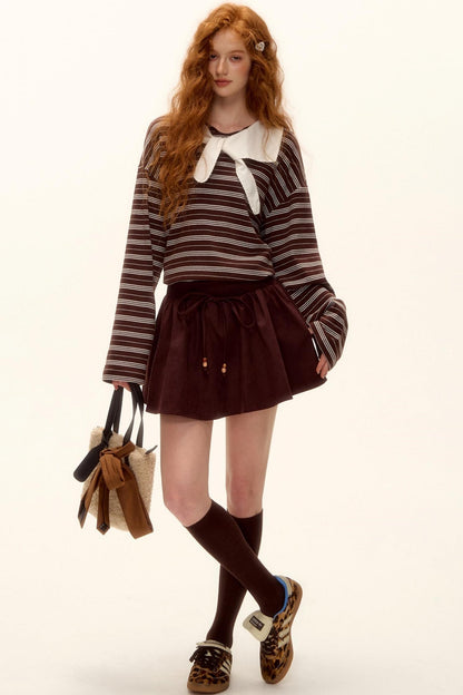 Beaded Suede Puffy Skirt