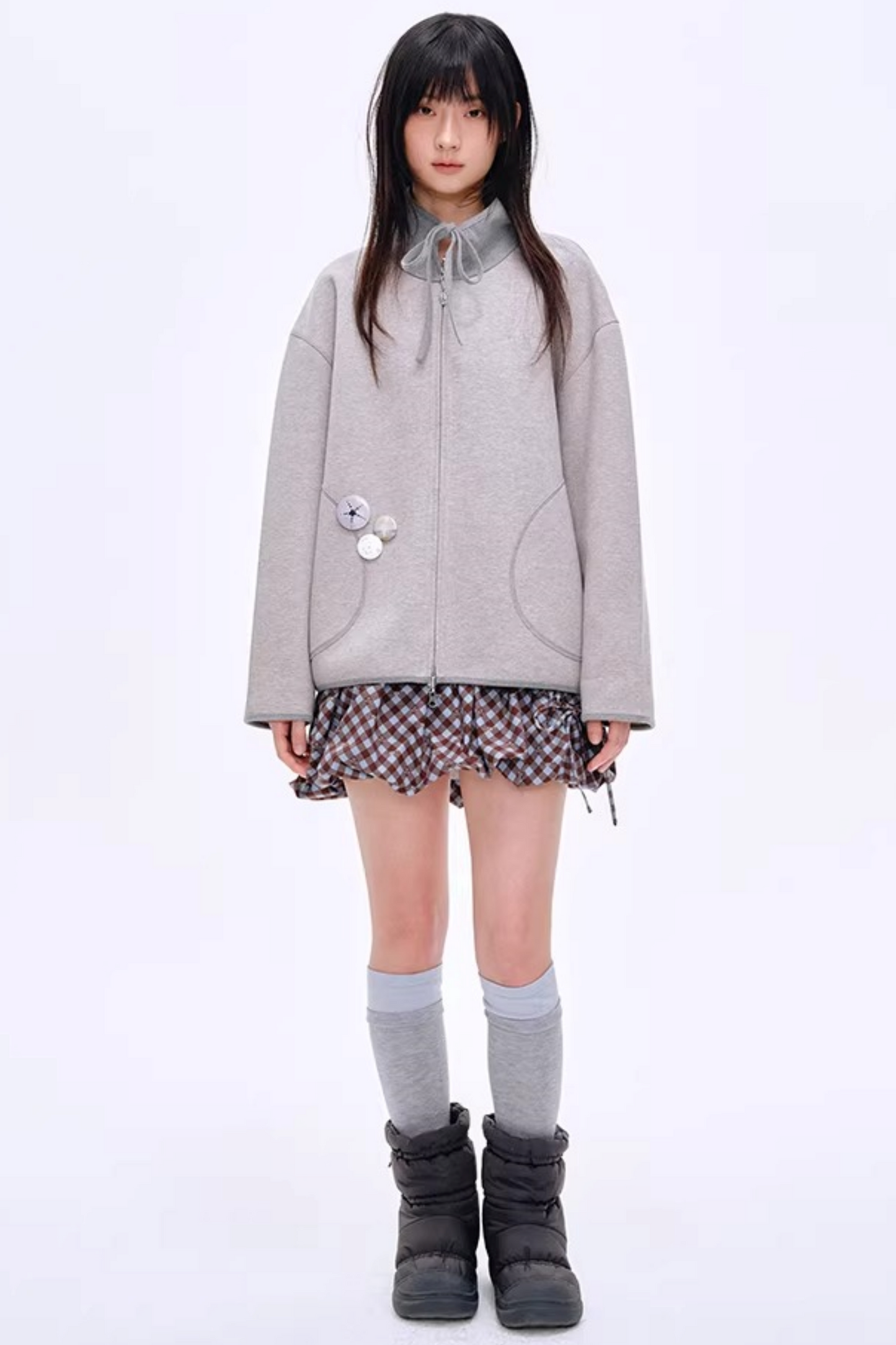 High-Gloss Two-Tone Slouch Socks