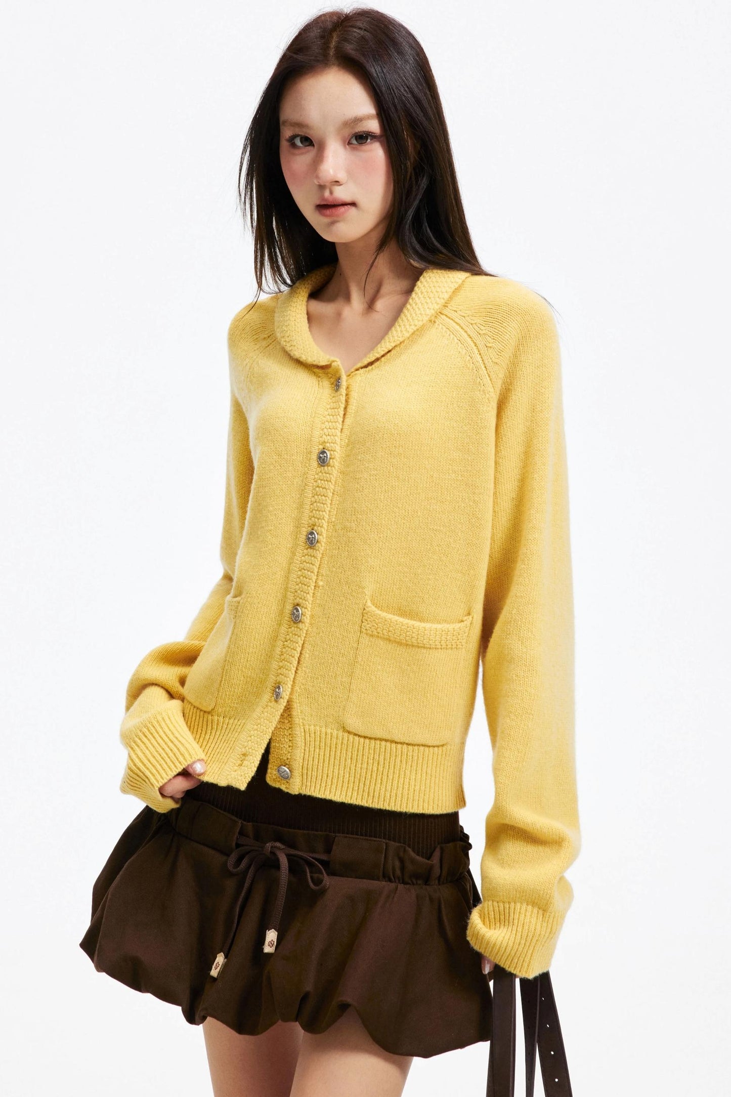 Pure Wool Raglan Cardigan