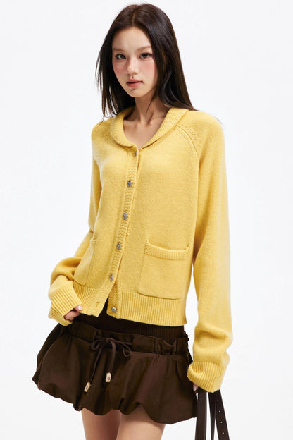 Pure Wool Raglan Cardigan