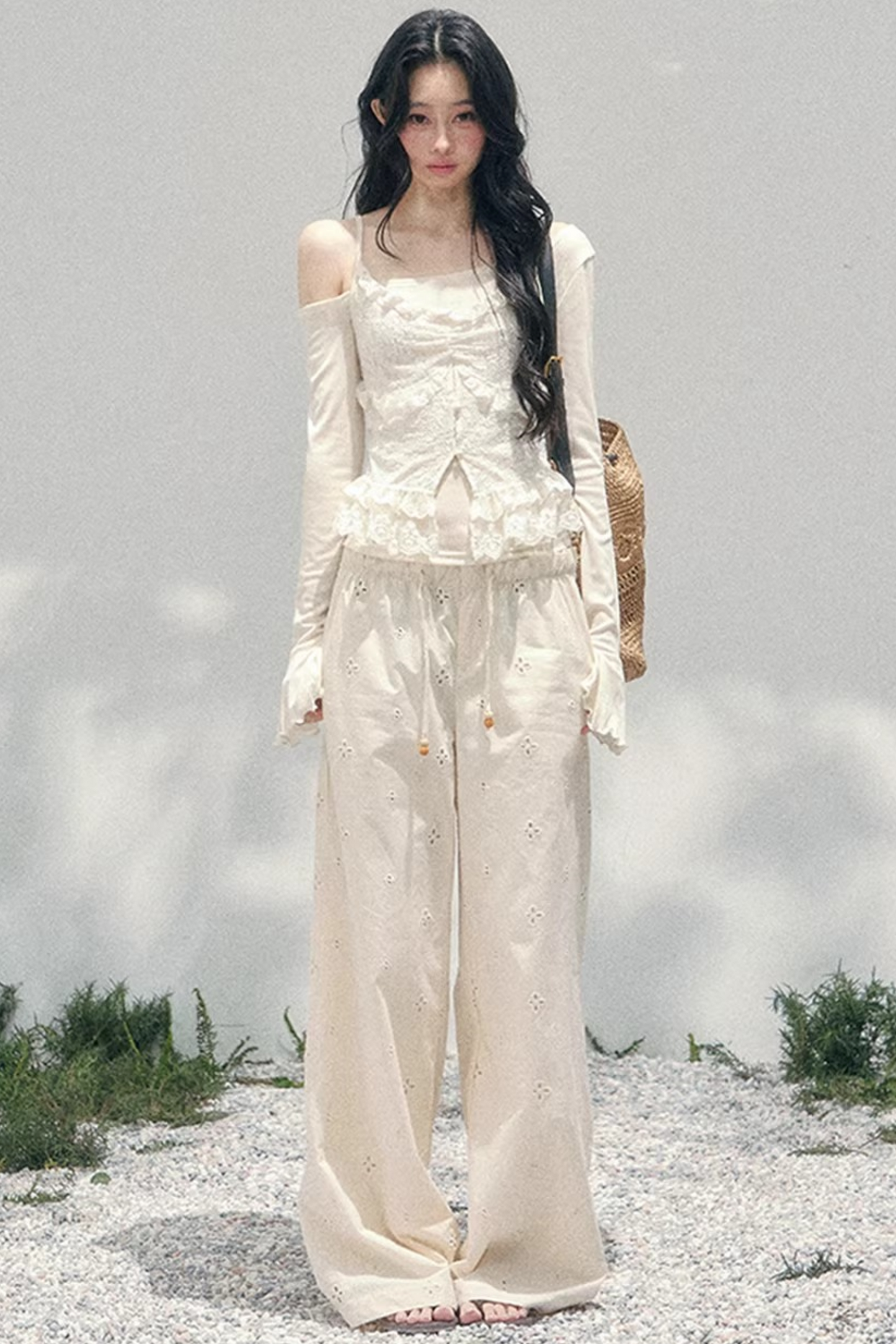 Lace Draped Two-Piece Top