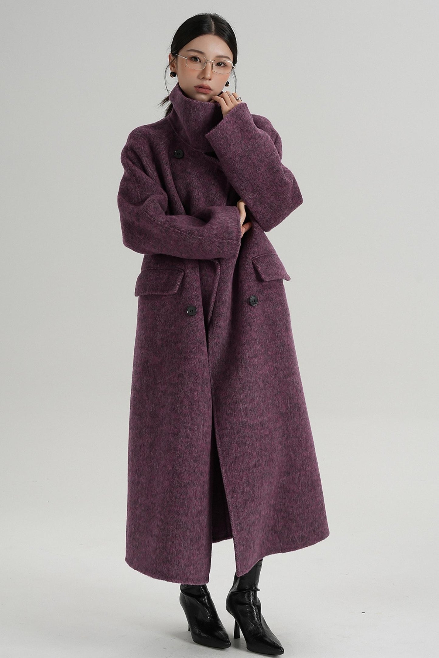 Minimalist Long Reversible Wool Coat
