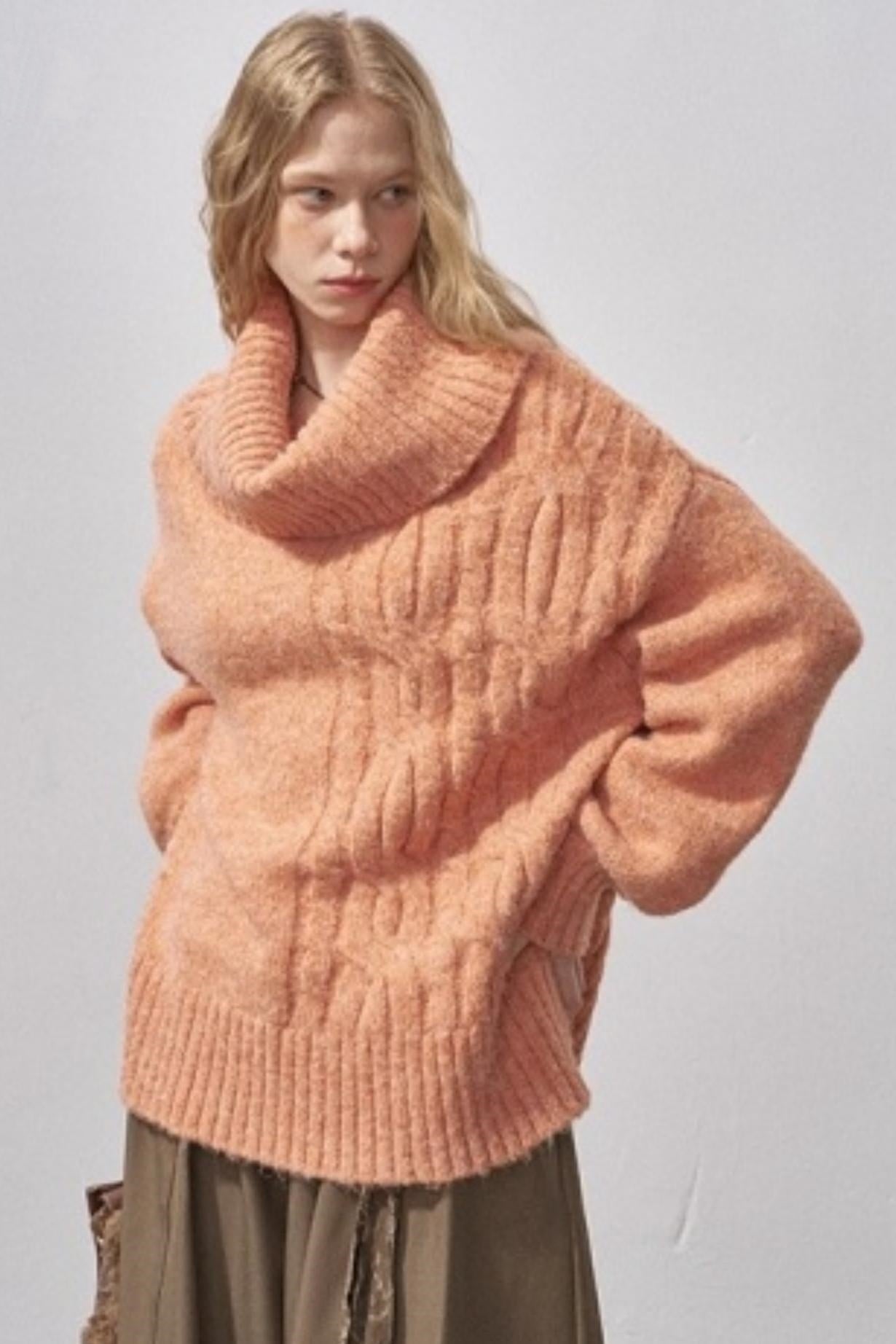 Cable-Knit Wool Off-Shoulder Sweater