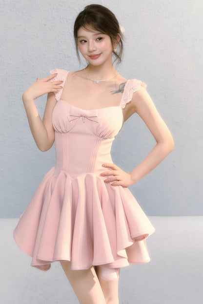 Golden Bow A-Line Dress