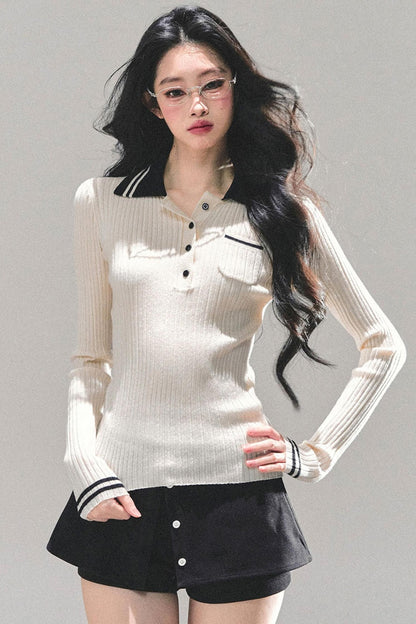 American Knit Polo Sweater