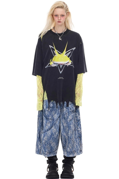 Electric Moon Denim Shorts