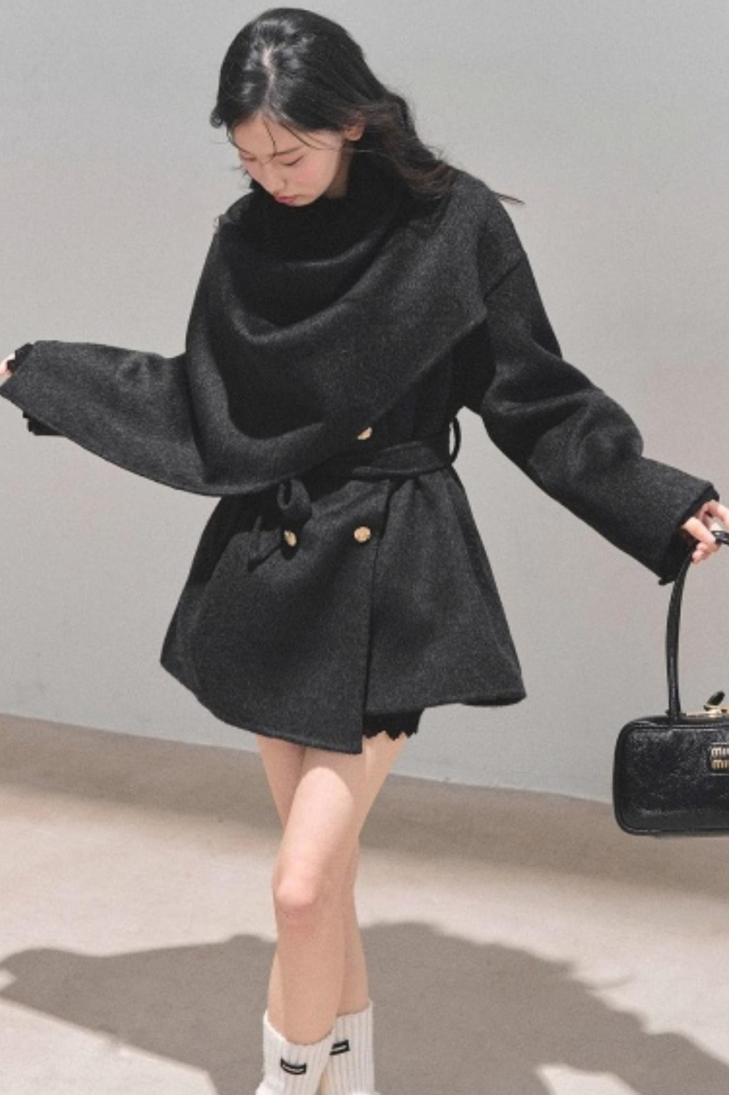 Winter Plaid Wool Coat