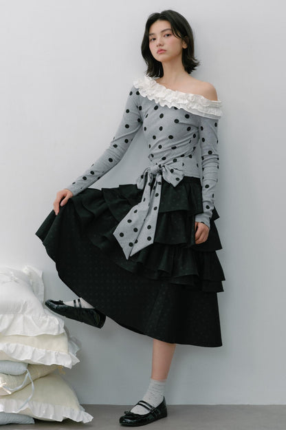 Vintage White Flower Puffy Skirt