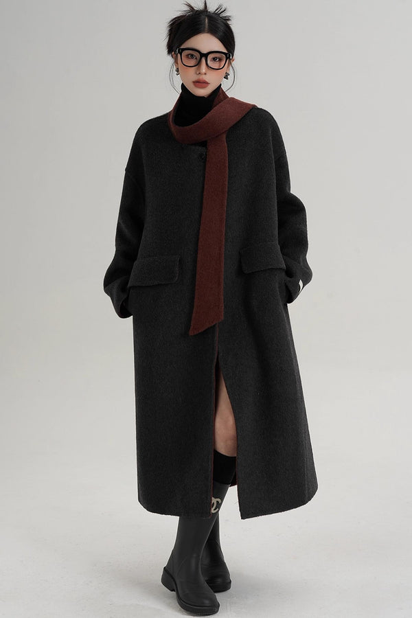 Reversible Contrast Wool Coat