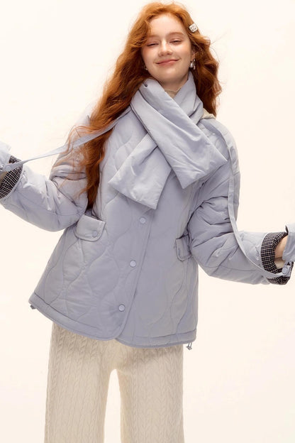 Milk Blue Plaid Cotton Jacket Set