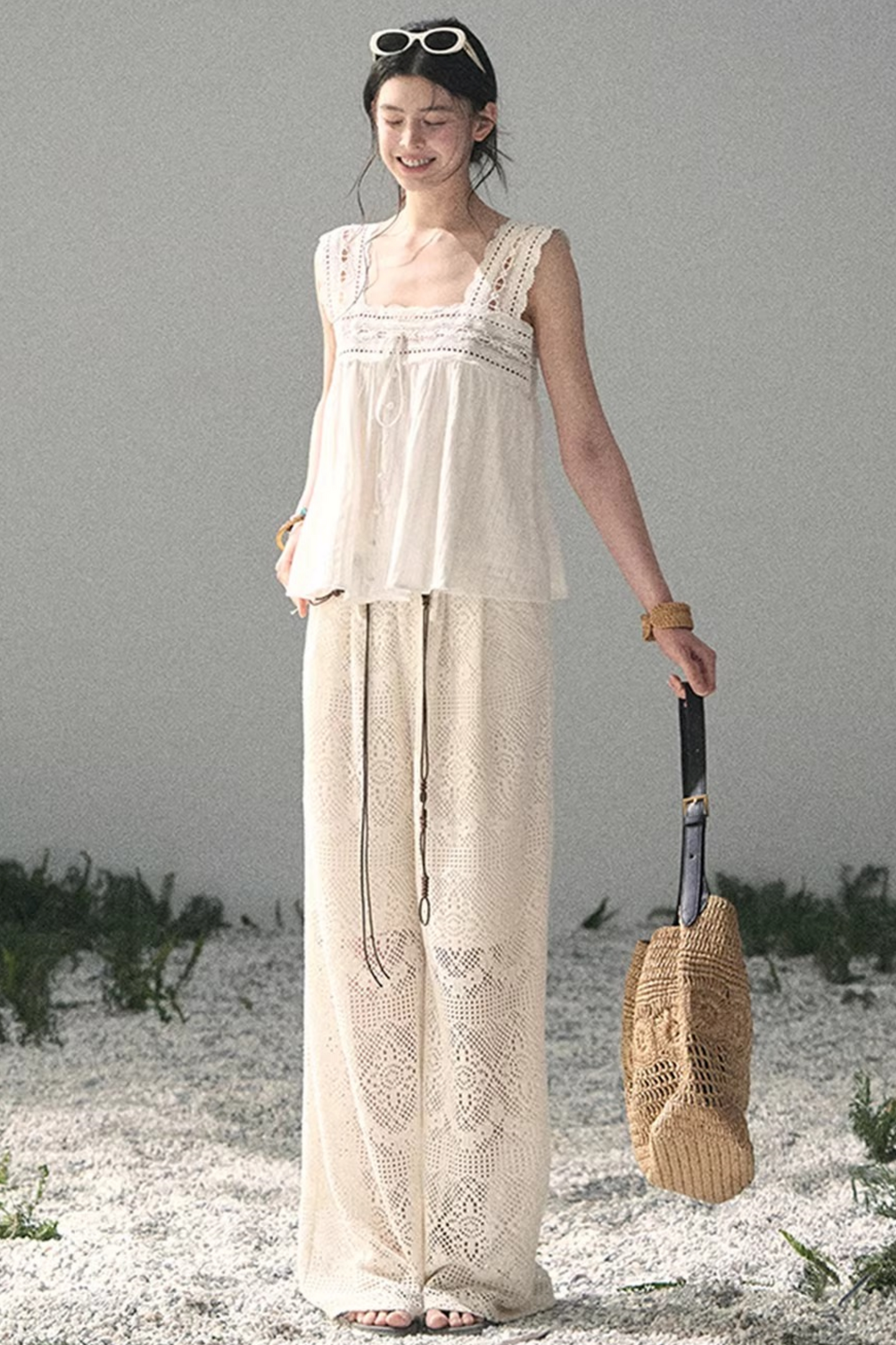 Summer Lace Transparent Blouse